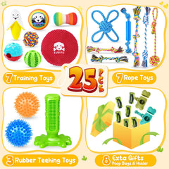 KIPRITII 25 Pack: cuerda interactiva para perros pequeños, perfecto para juegos de tira y afloja