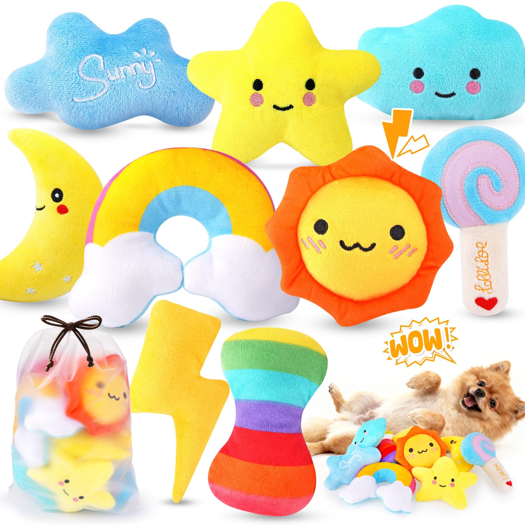 KIPRITII juguetes sonajeros para perros pequeños, ideales para morder y jugar en casa