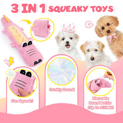 KIPRITII: peluche con sonido rosado para perrito; estimula curiosidad y juego.