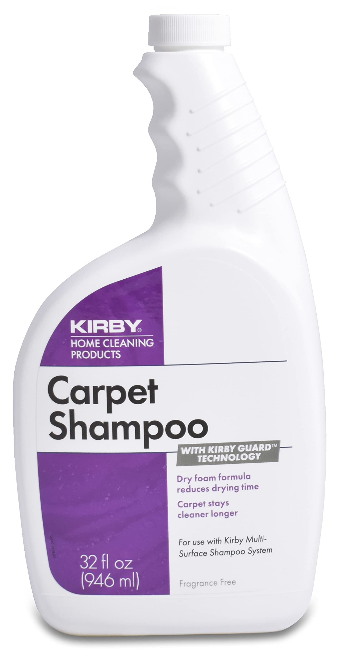 Kirby champú para alfombras, limpieza profunda de fibras y manchas visibles.