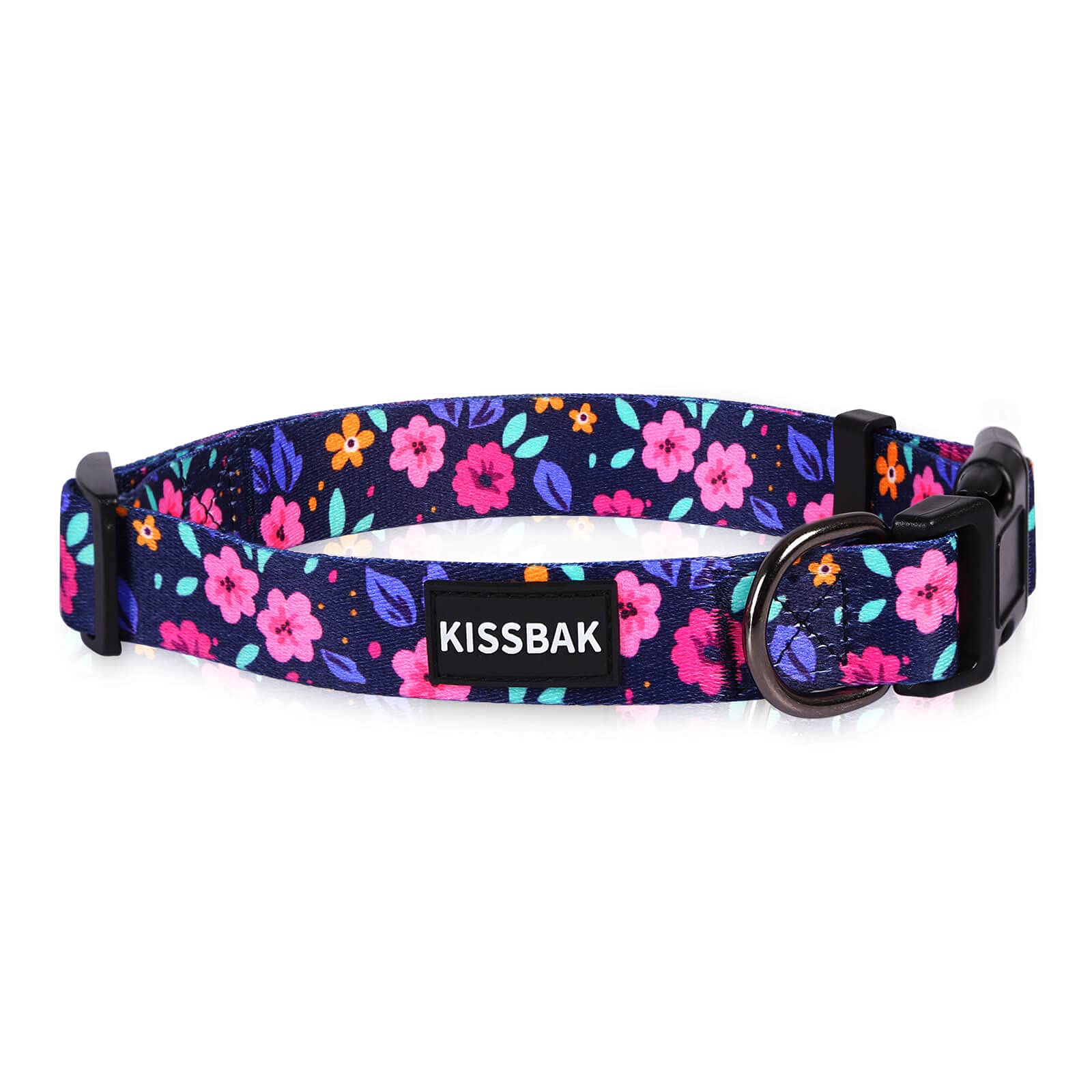 Collar KISSBAK floral rosas claras, adecuado para perros grandes y sociables.