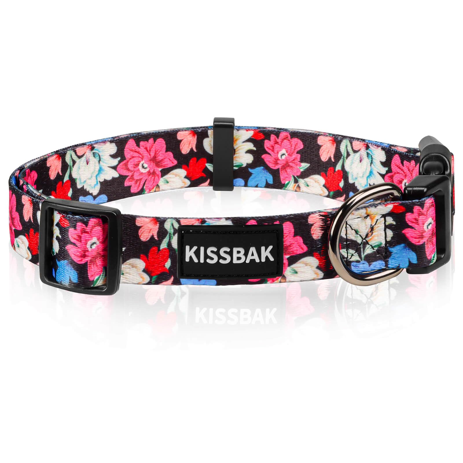 Collar Kissbak para perros pequeños con diseño floral primaveral, cómodo y duradero.