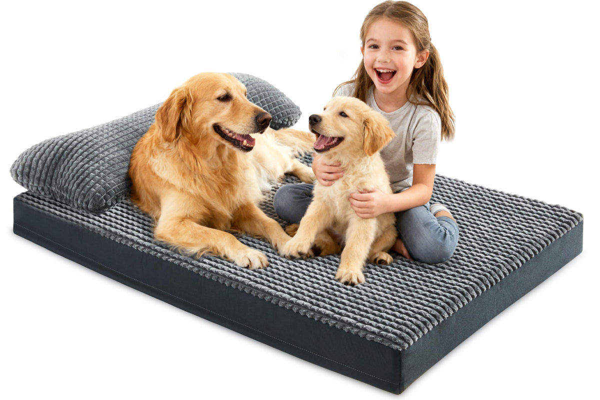 Cama ortopédica KISYYO para perros con nido removible y apoyo para articulaciones.