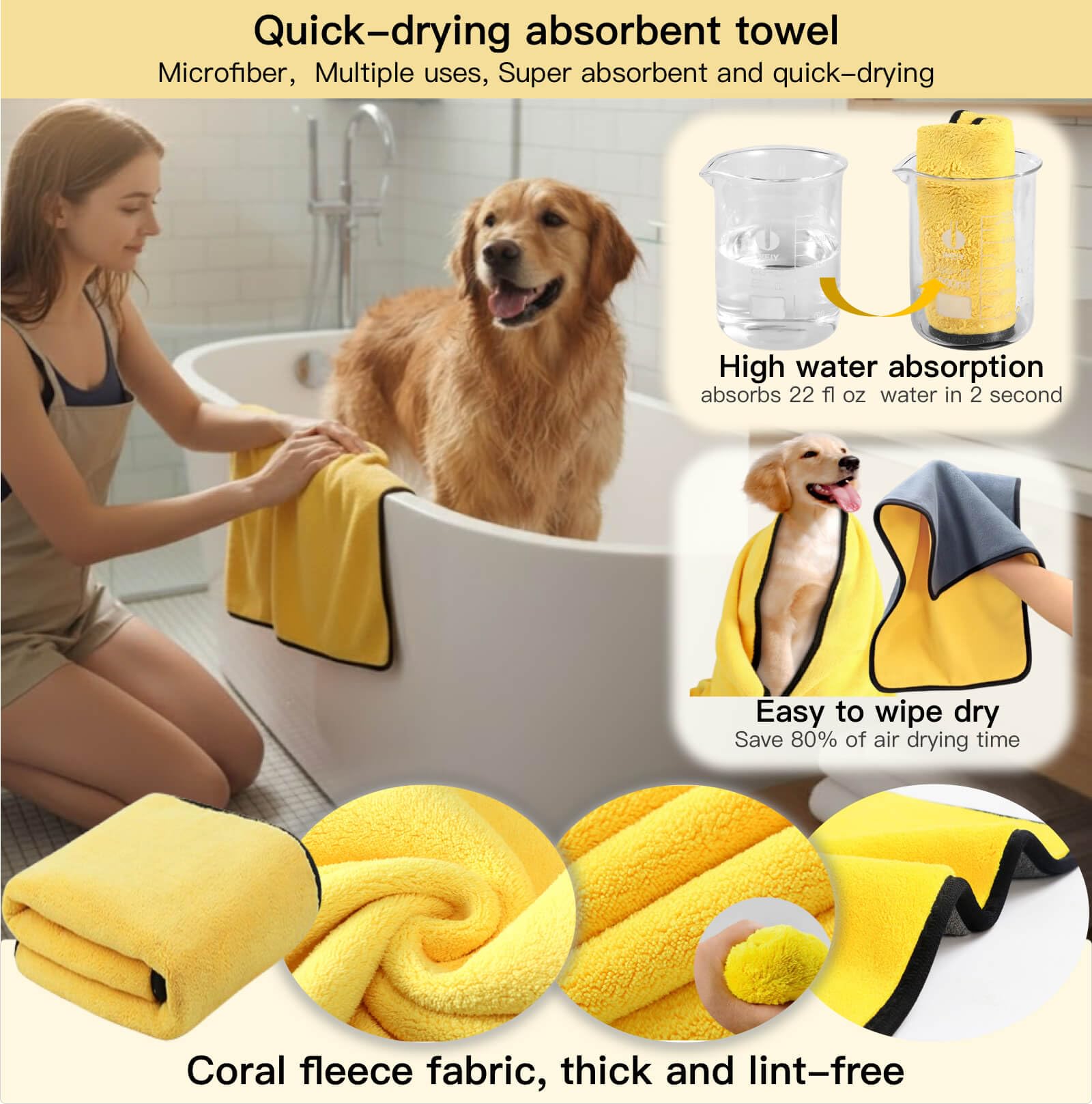 Kit de cuidado mascotas: cepillo para perros con cerdas para espuma y limpieza.