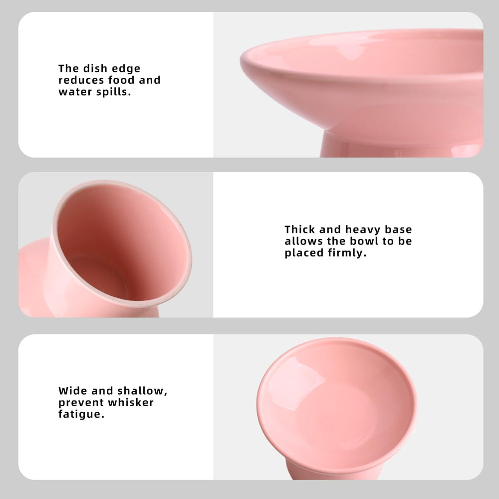 KITCHENLESTAR plato elevado para perros pequeños y gatos, diseño higiénico y estable