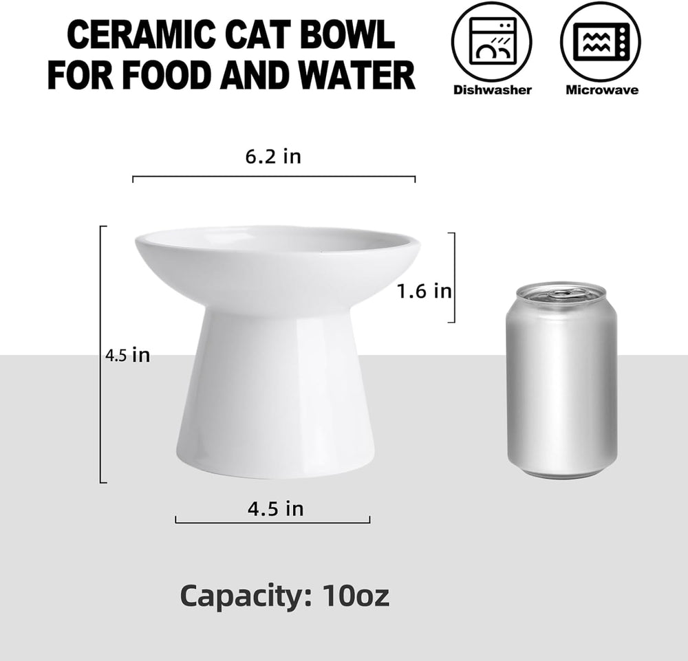 KitchenLestar conjunto de 4 tazones cerámica blanco para mascotas