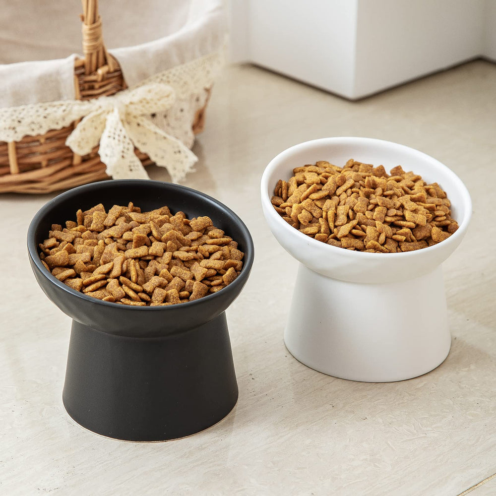 Set de 2 tazones para gatos KITCHENLESTAR, tamaño práctico y fácil limpieza.