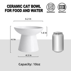 Set de comida y agua KITCHENLESTAR, tazones cerámicos elevados para mayor comodidad.