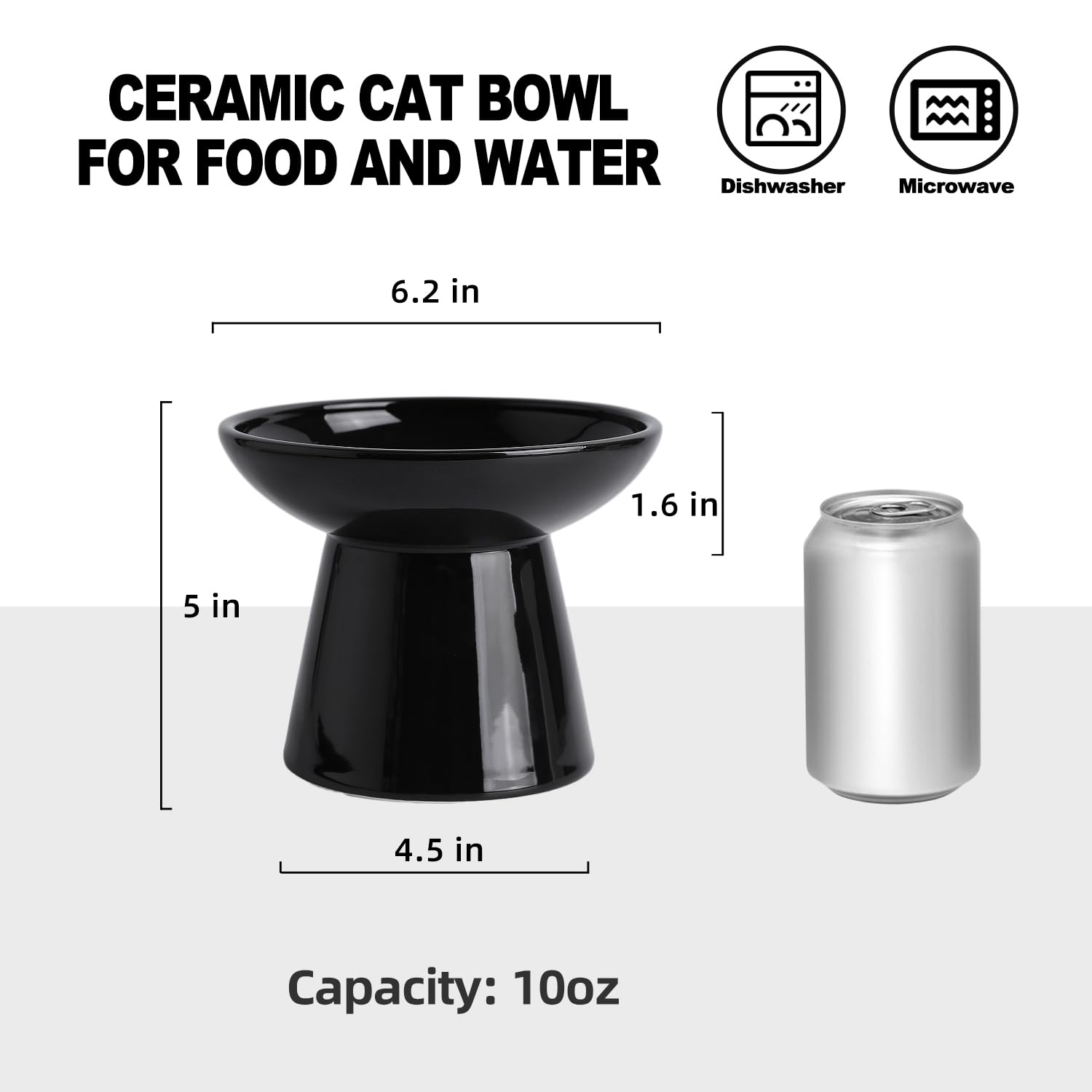 kitchenlestar tazón agua gato cerámico elevado facilita beber cuello relajado