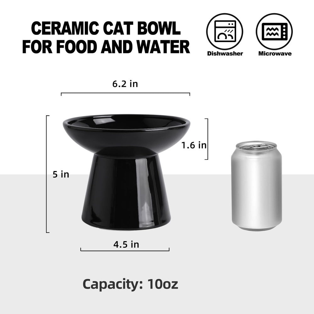 kitchenlestar tazón agua gato cerámico elevado facilita beber cuello relajado