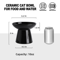 kitchenlestar tazón agua gato cerámico elevado facilita beber cuello relajado