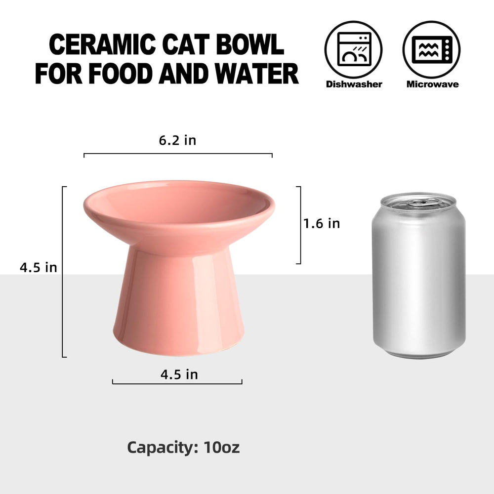KITCHENLESTAR tazon-ceramico-elevado-rosa: diseño estable para comidas diarias.