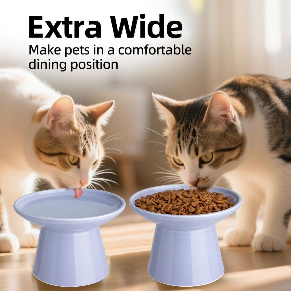 KITCHENLESTAR tazón-alimento-gato-cerámica-ergonómico para gatos mayores.