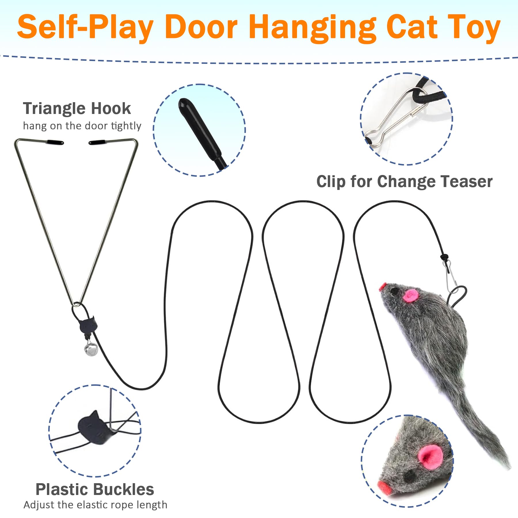 KITCHSTAR Juguete ratón para gatos, ideal para persecución y juego suave.