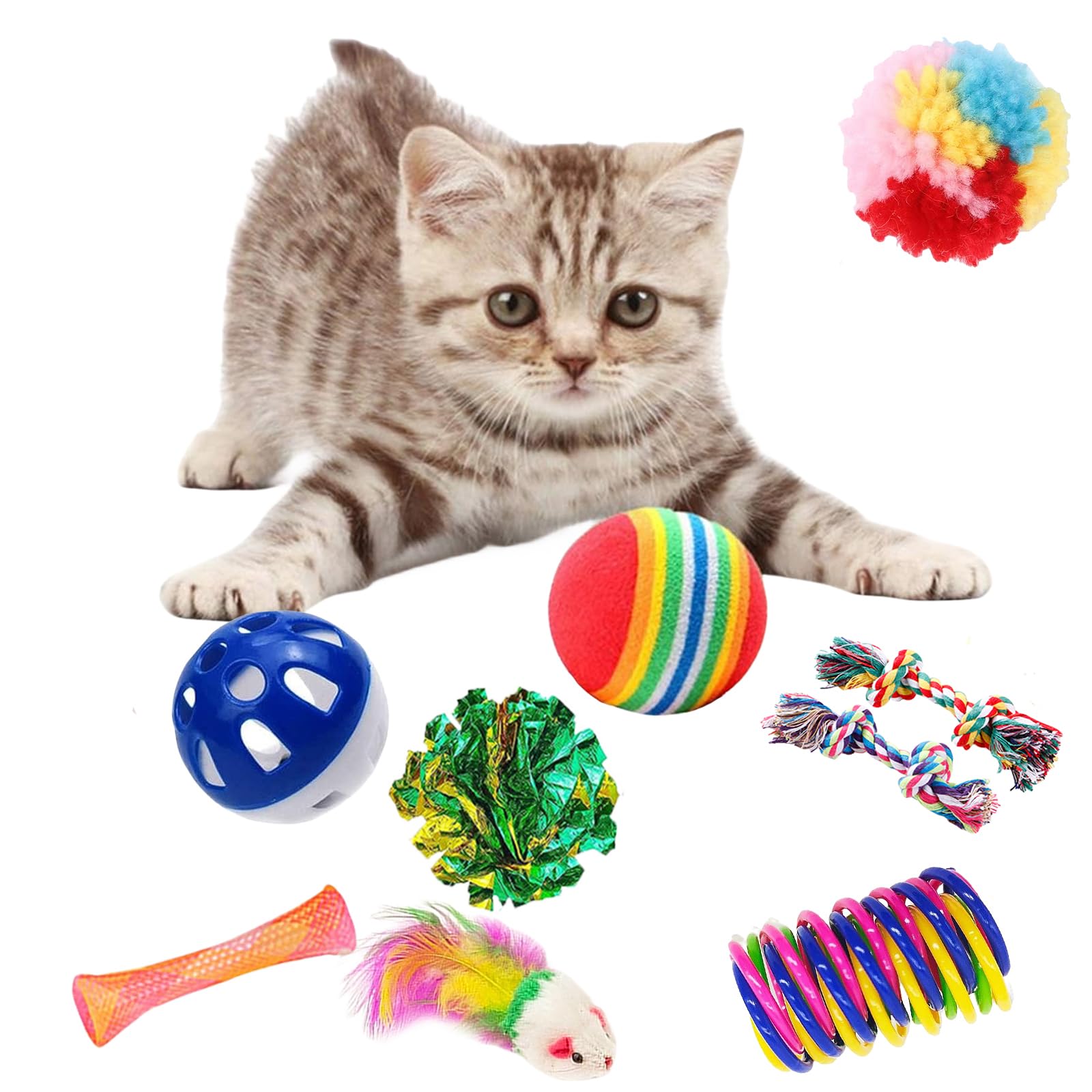 KITCHSTAR ratones-coloridos-interior: atraen a gatos y fomentan juego interactivo.