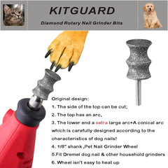 KITGUARD Accesorio diamante 1/8 pulg para Dremel para uñas de perros