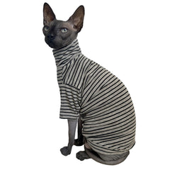 Kitipcoo camiseta de gato con rayas grises, práctica para uso diario