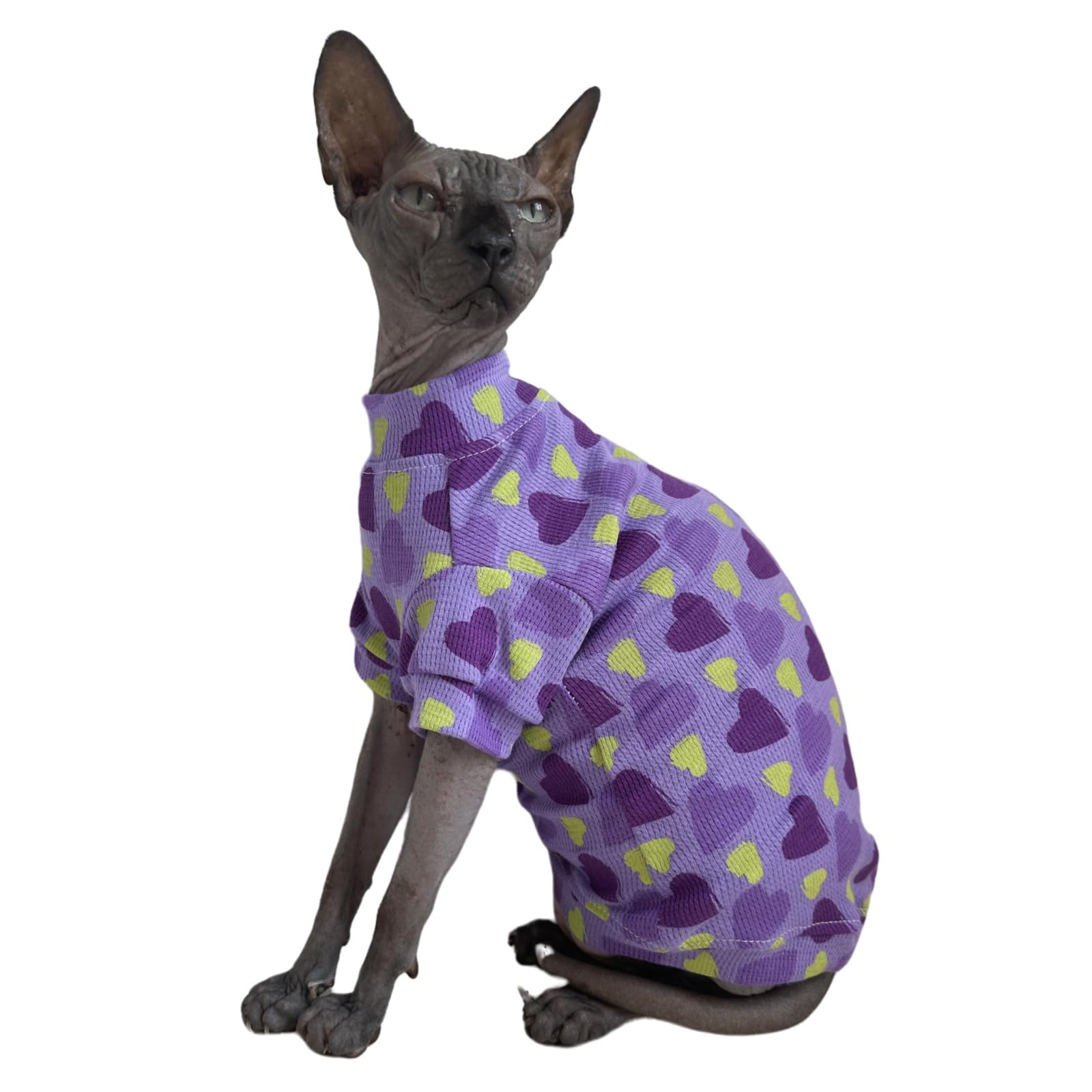 Kitipcoo camisetas-gato-sphynx-frontal: ajuste cómodo para piel sensible en casa