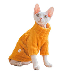 Kitipcoo sudadera con textura de felpa coral cálida para gato esfinge.