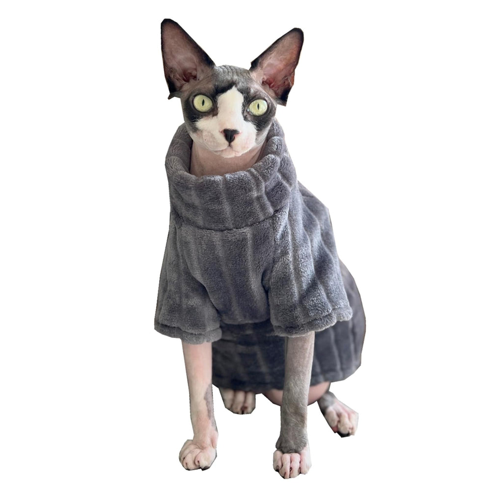 Kitipcoo sudadera felpa coral para Sphynx gris XXL, suavidad cálida