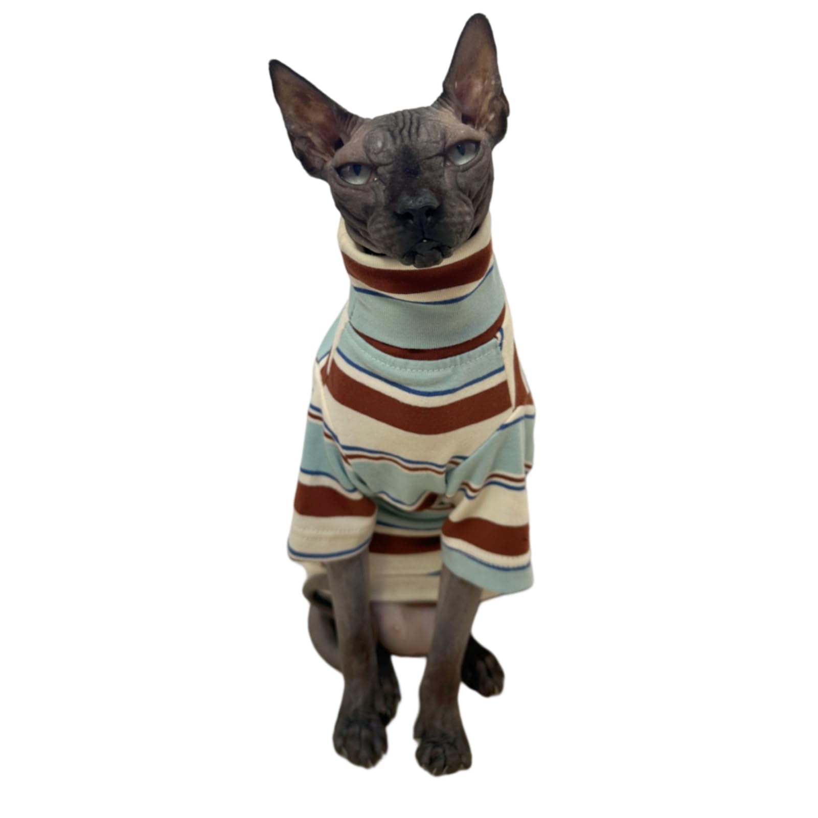 Kitipcoo Vintage Stripes ajuste cómodo para ropa de gato sin pelo