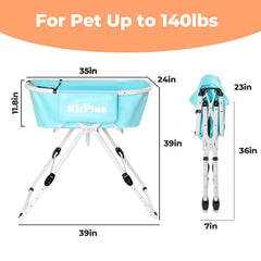 KITPLUS Bañera elevada, cinco alturas ajustables para una posición ergonómica