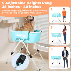 KITPLUS Bañera elevada, interior espacioso para perros de distintas tallas