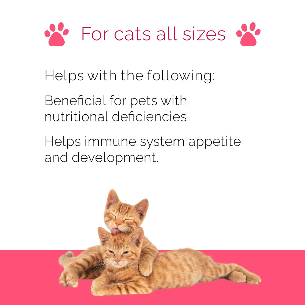 Guía de dosis diaria para gatos adultos y gatitos.