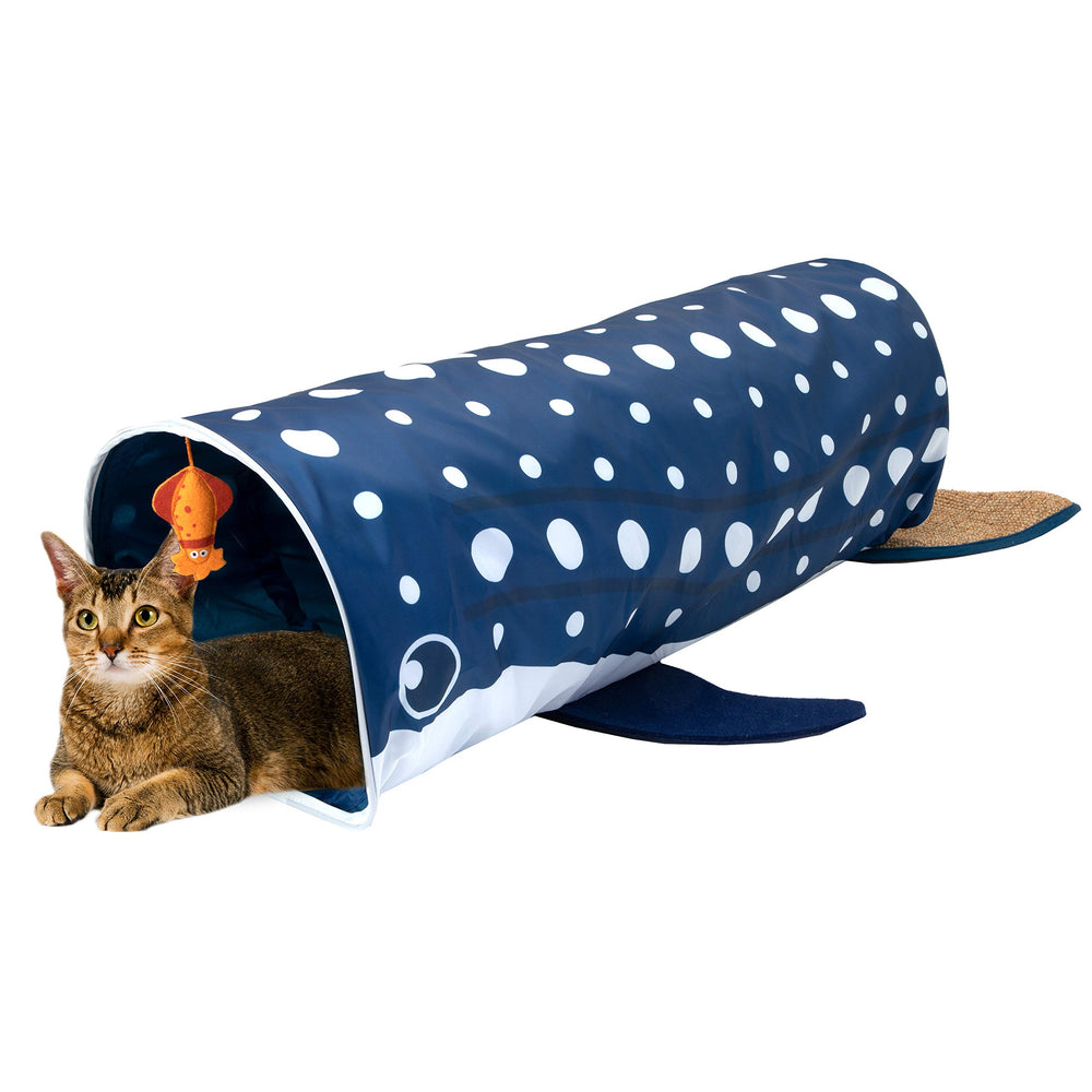 Kitty City tunel ballena azul, ideal para que la gata explore y juegue.