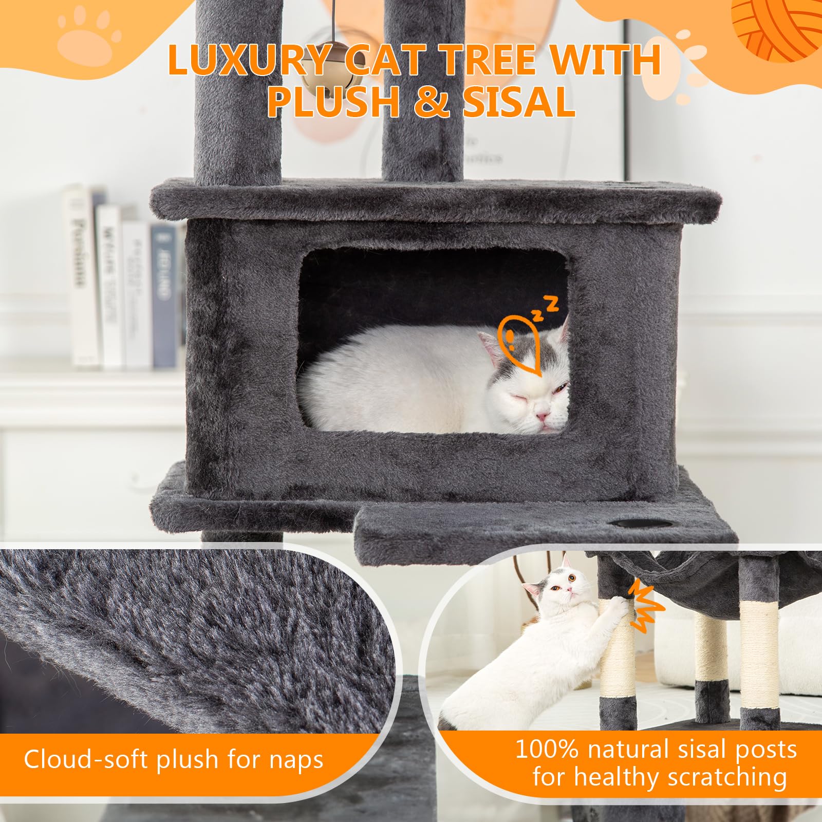 KITTY KINGDOM base amplia brinda estabilidad para gatos de hasta 15 kg