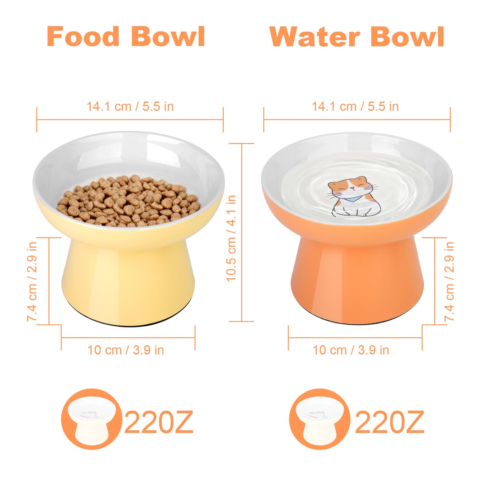 KittyDine tazón alzado, diámetro 14 cm, facilita comer.