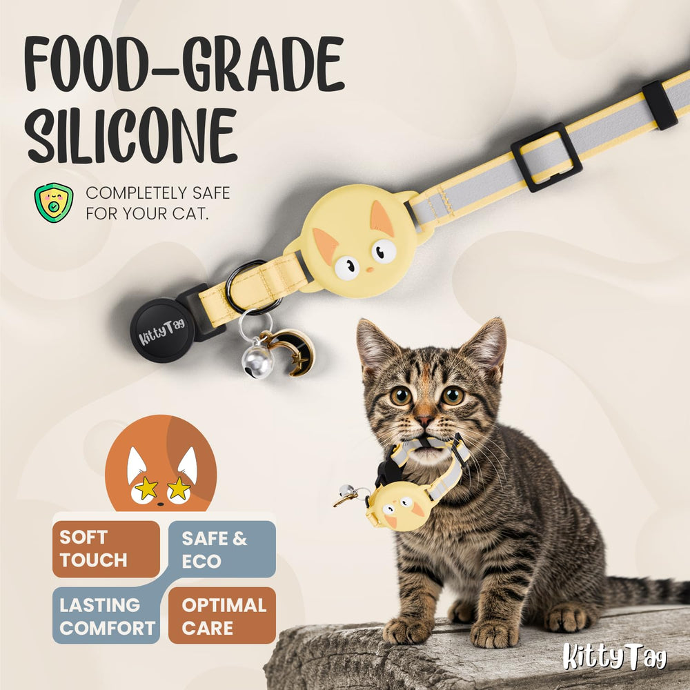 KittyTag campana amarillo, sonido suave para detectar al gato.