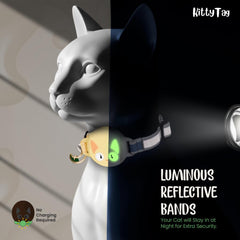 KittyTag cierre seguro de ruptura amarillo, evita pérdidas durante juegos.