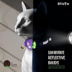 KittyTag collar reflectivo y luminoso para visibilidad nocturna