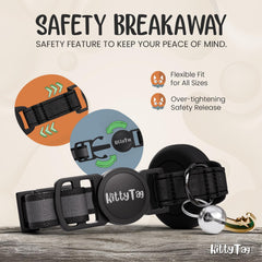 KittyTag collar impermeable ideal para paseos y lluvia.