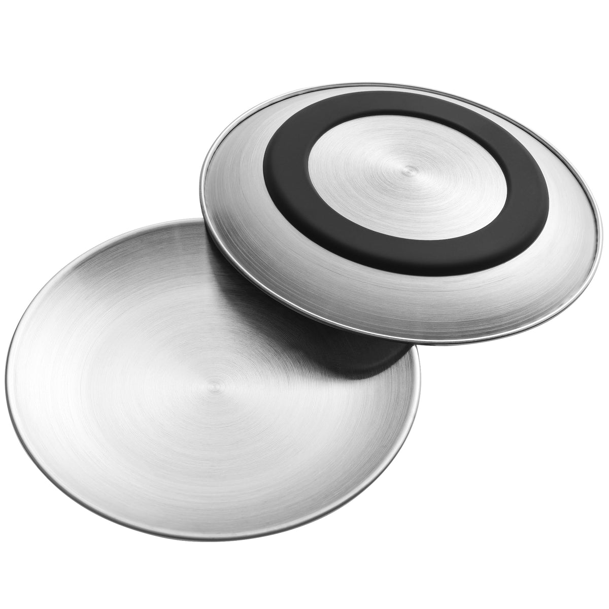 Kitwinney: dos platos para gatos de acero inoxidable, 6.7 pulgadas, fiables para comida.