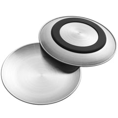 Kitwinney: dos platos para gatos de acero inoxidable, 6.7 pulgadas, fiables para comida.