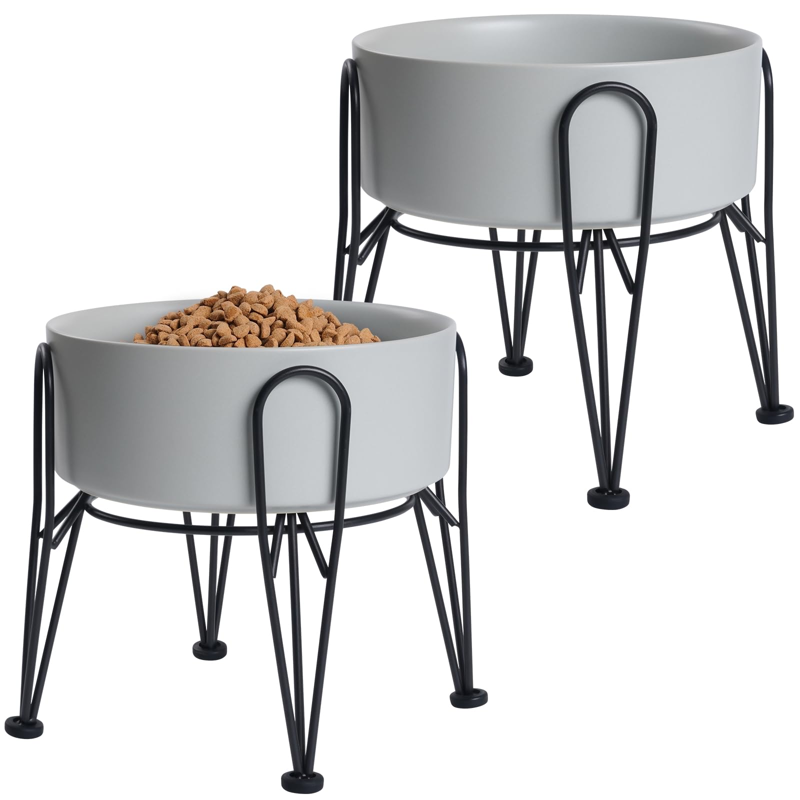 Kitwinney tazones cerámicos elevados para perros, comodidad ergonómica al comer.