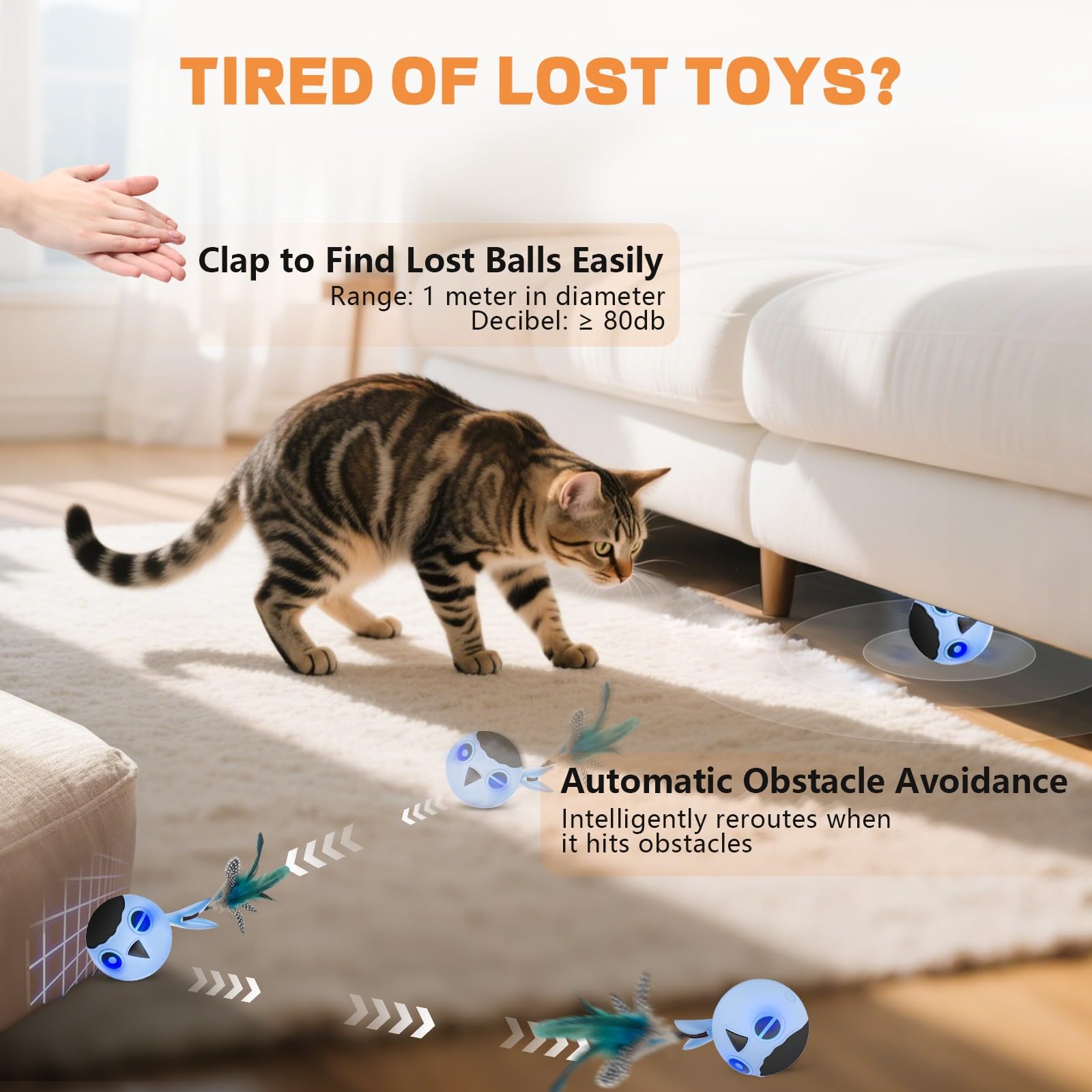 KiwiLove Juguete Gato Con LED Azul para mejor visibilidad nocturna