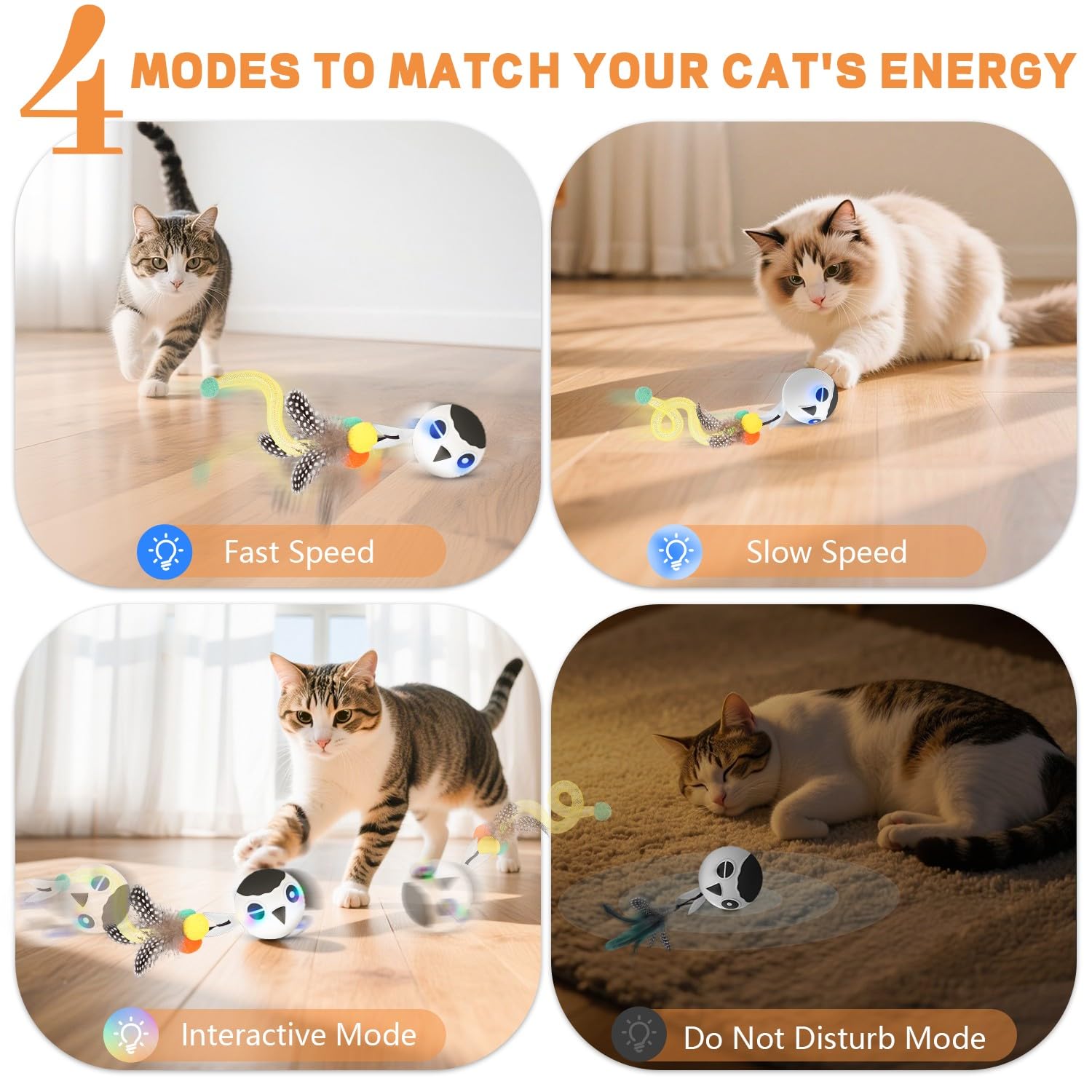 KiwiLove Juguete Gato Interactivo con luz LED para captar su atención.