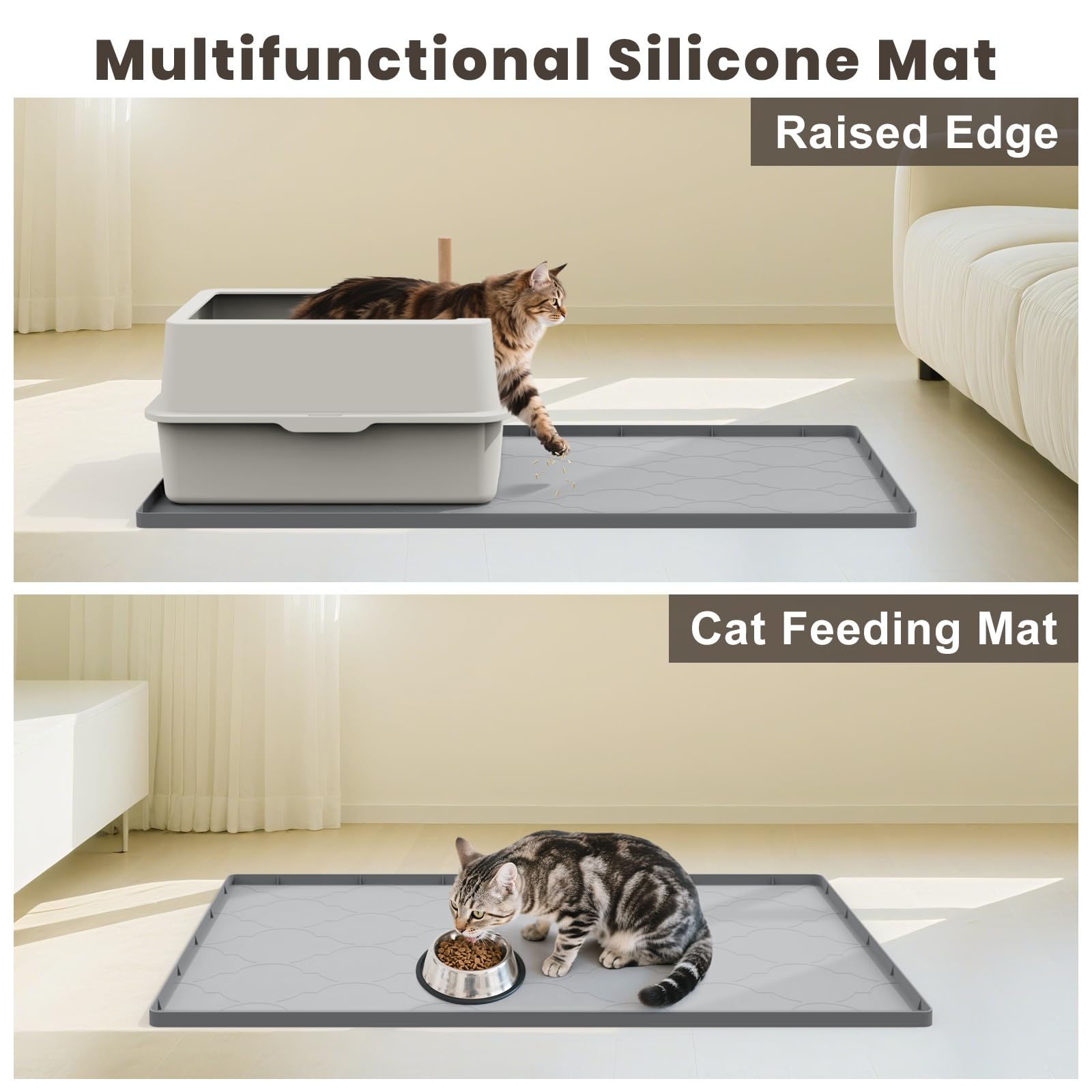 KIXCVDM alfombrilla masaje suave para gato, gris y cómodo.