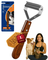 KIZO ESLO cepillo-deslanado para perros con 20 hojas, suave y eficaz