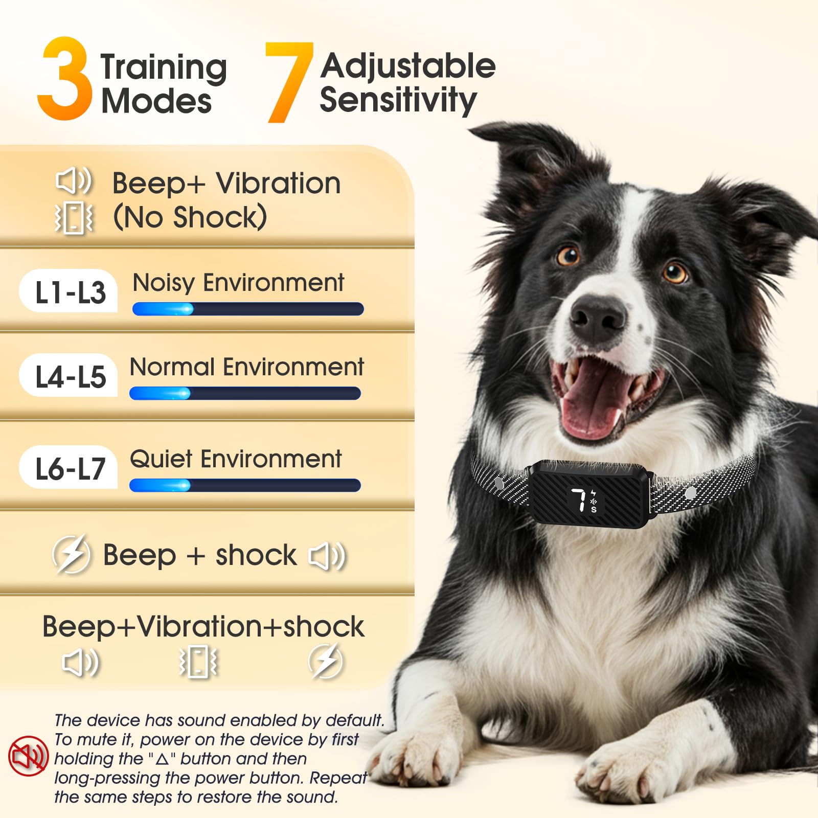KJKZO collar con modos de entrenamiento personalizables para perros