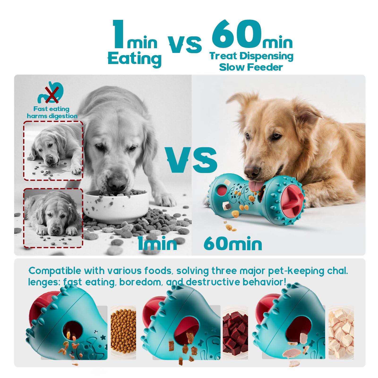 knitly juguete interactivo para perros con forma de hueso biomimico