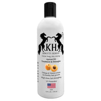 Knotty Horse Desenredante con Aceite de Albaricoque, botella mostrando textura suave para desenredar fácilmente