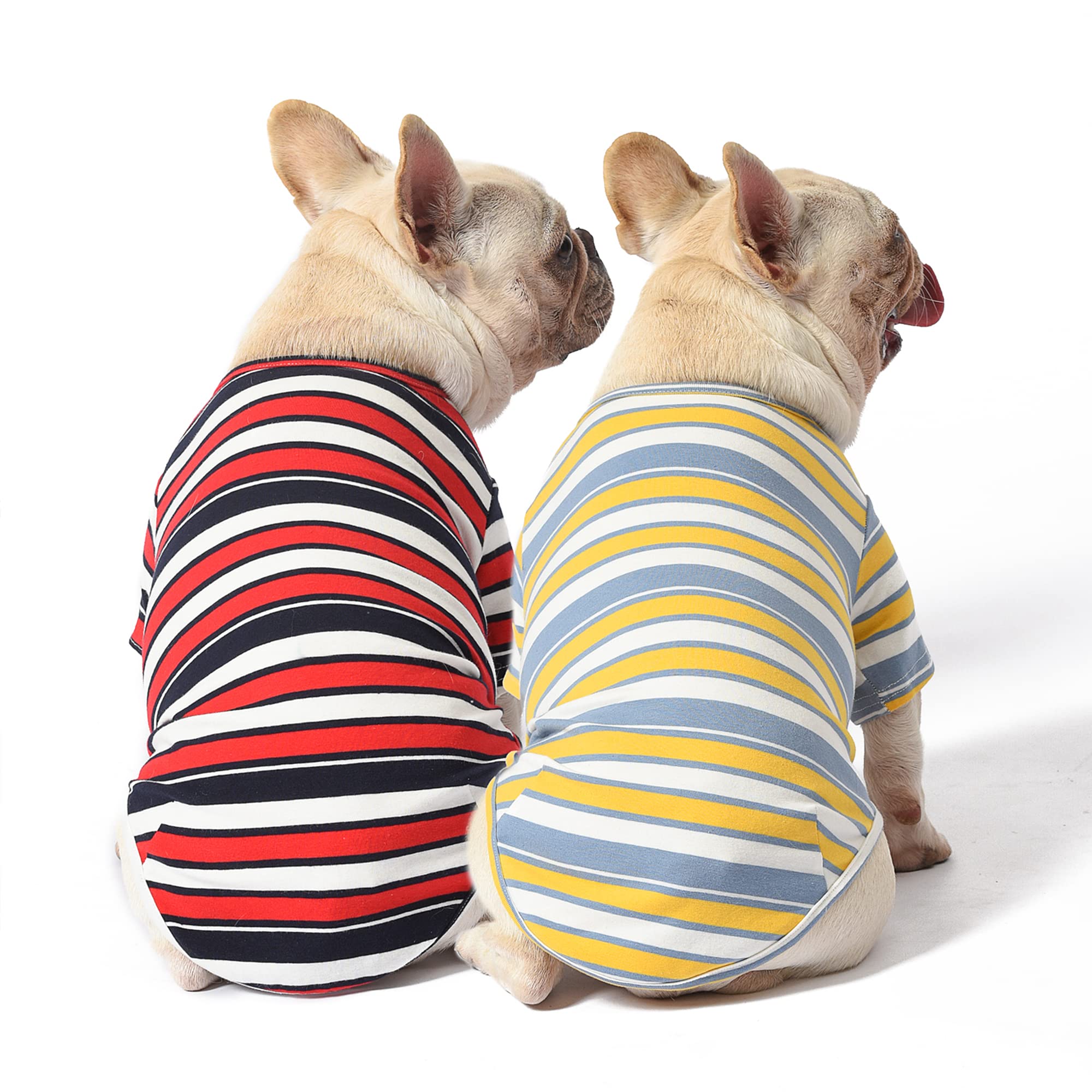 Detalle del cuello cómodo de la camiseta Knuffelen para perro.