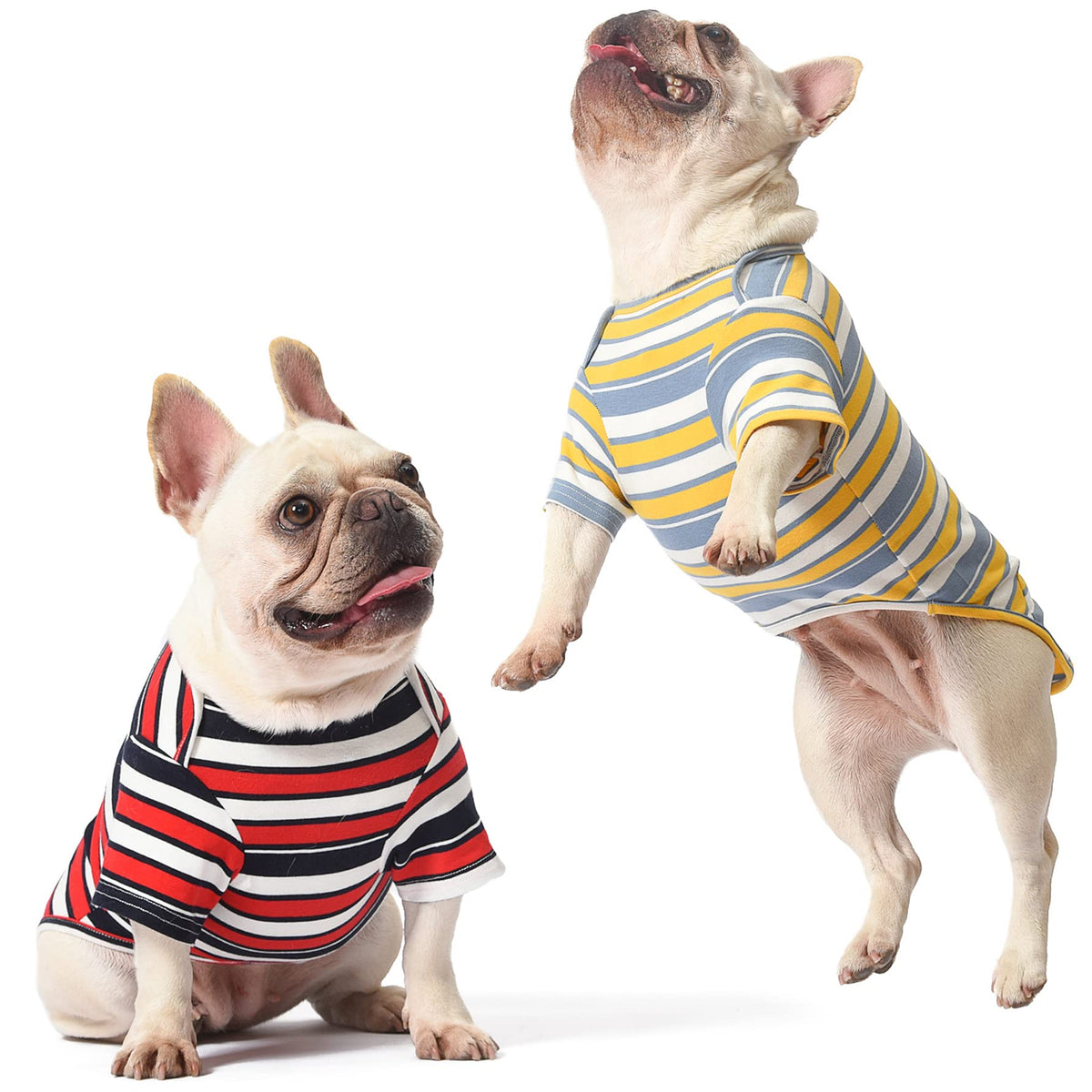 Camiseta Knuffelen para perro con rayas, algodón suave y transpirable.