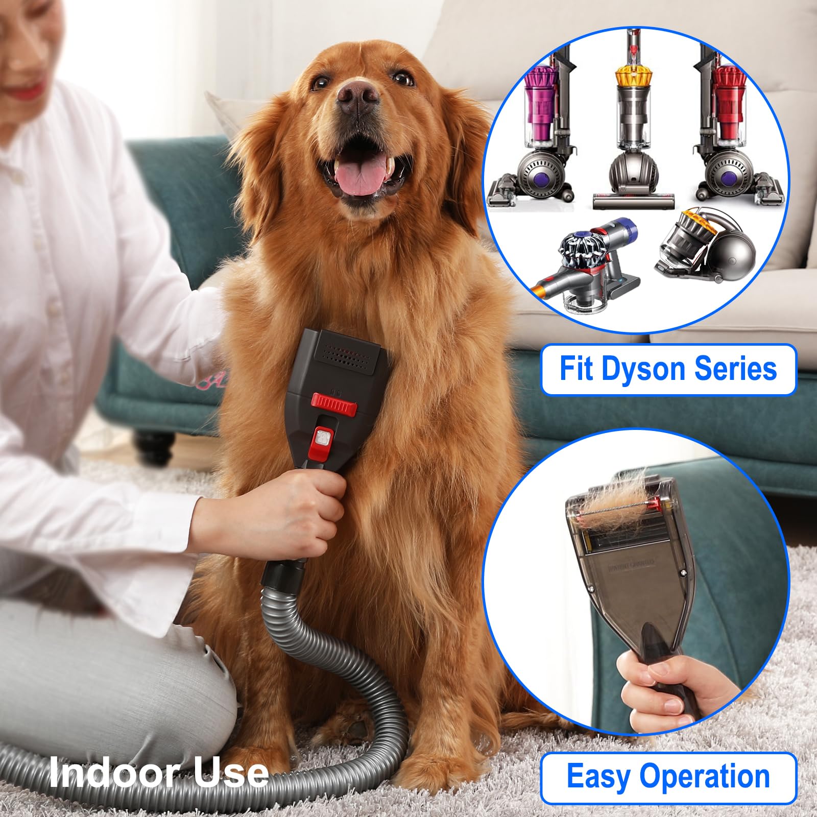 Kodahome manguera extensión para Dyson, flexibilidad durante el cuidado del pelaje.