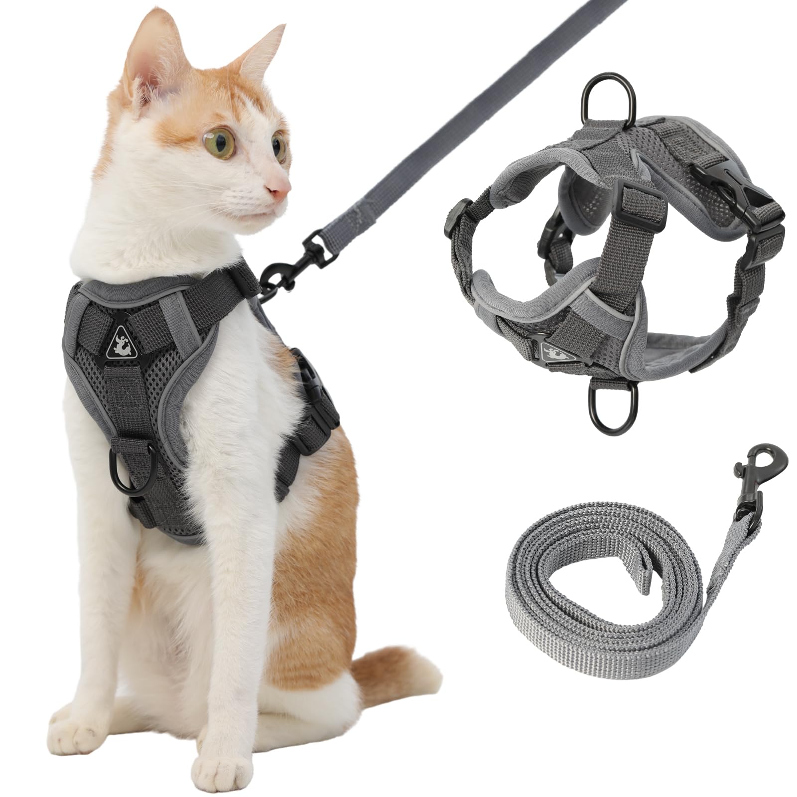 Arnés Kodervo para gato con reflectivo frontal, mejor visibilidad para paseos nocturnos