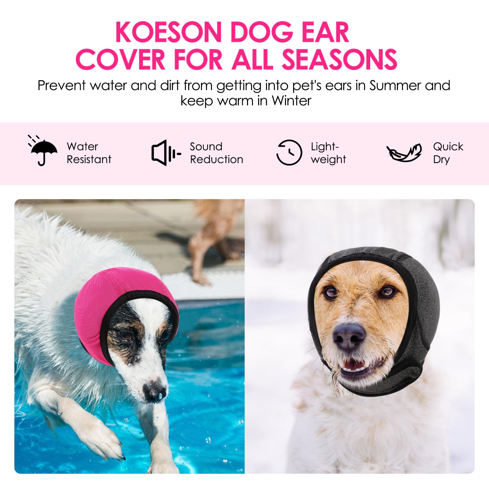 KOESON talla ajustable en rosa para distintas razas de perros